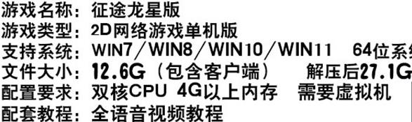 藏剑阁龙星征途单机版网游1转255级 完整任务带GM插图(1)